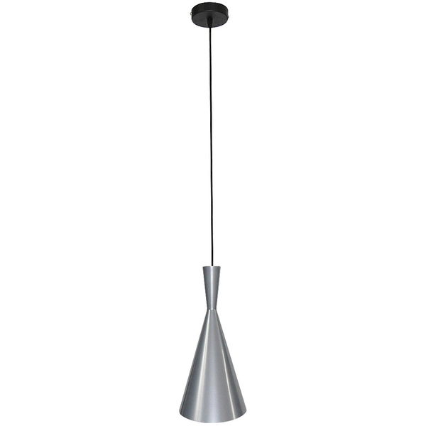 Metalowa lampa wisząca Trincola 5311 stożek do salonu nad stolik srebrny