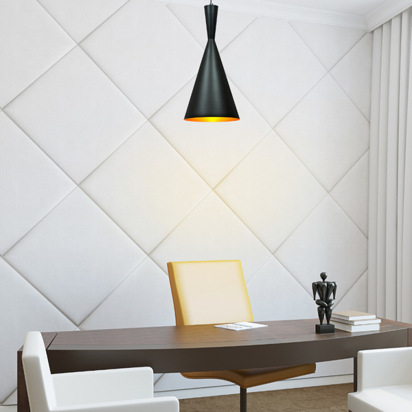 LAMPA wisząca MODERN 305466 Polux skandynawska OPRAWA metalowa ZWIS stożek czarny złoty