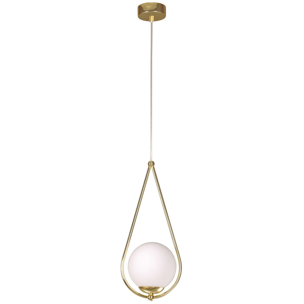 LAMPA wisząca Neve K-4775 szklana OPRAWA kula ball ZWIS kropla łezka mosiądz biała
