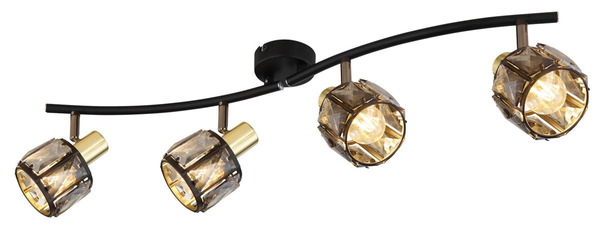 Sufitowa lampa Indiana 54357-4B reflektorki czarne przydymione