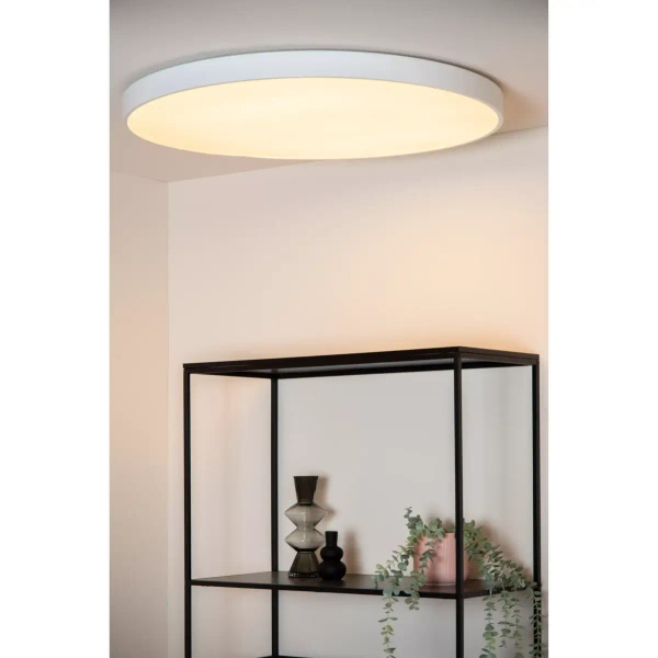 Plafon okrągły UNAR 79185/80/31 Lucide LED 80W 2700K na korytarz biała