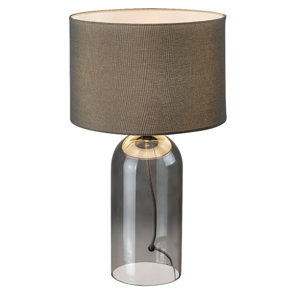 Stołowa lampa do salonu Luxin 74048 szklana dymiona tuba szary