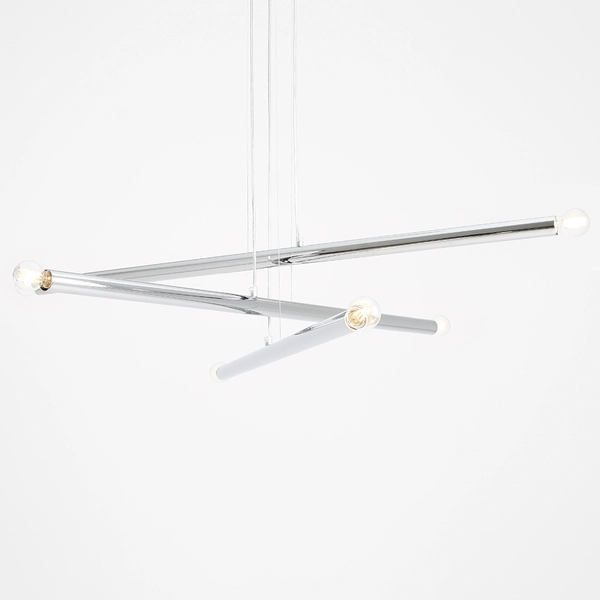 6-płomienny zwis Tubo 1072K4 Aldex lampa wisząca rurki do salonu chrom