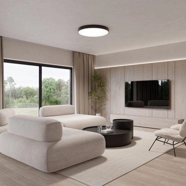 Plafon LAMPA natynkowa 137623692177 TEAM okrągła OPRAWA metalowa plafon czarny