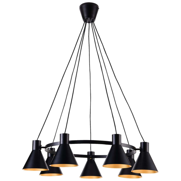 Zwisowa lampa MORE 37-71170 industrialna metalowy okrąg ring czarny