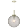 Kulista wisząca lampa Avari AVA0141 szklana kula mosiądz szary