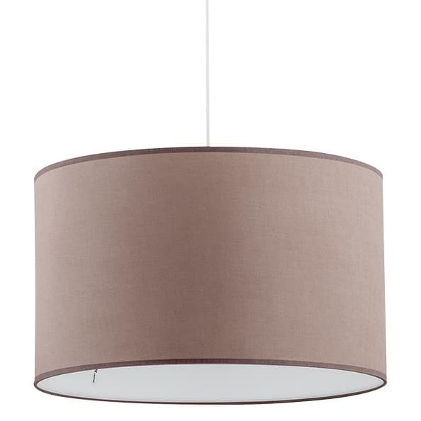 Lampa wisząca z tkaniny Rondo 3467 TK Lighting okrągła z kloszem cappuccino