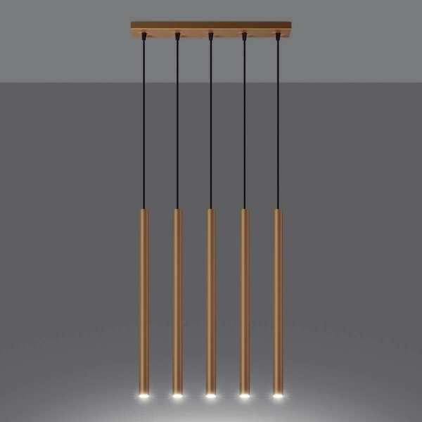 Lampa zwisowa Pastelo SL.1173 nad wyspę kuchenną złota czarna