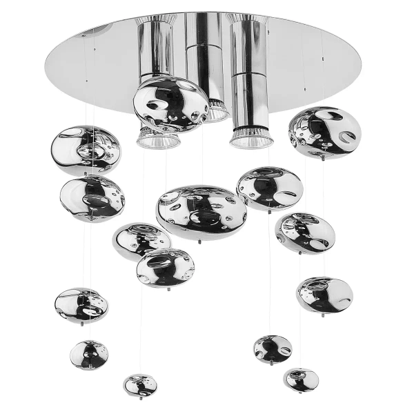 Sufitowa lampa do sypialni SALVA 5424 bubbles metalowa chrom