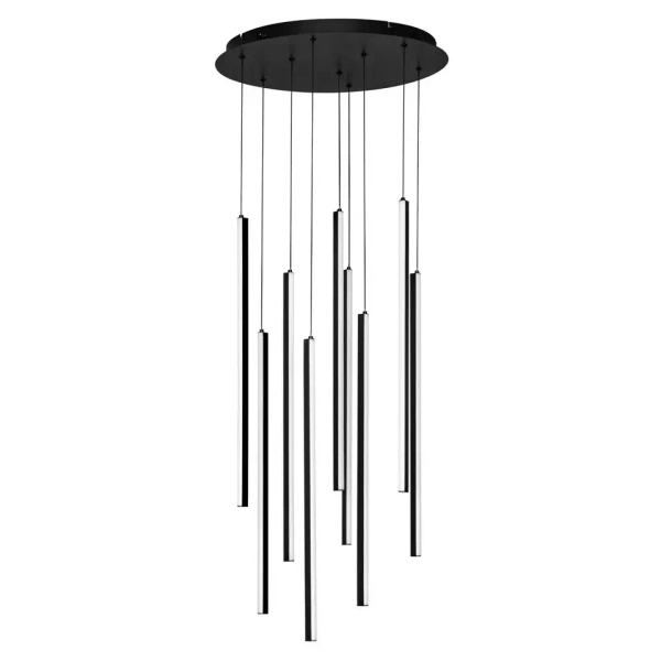 Wisząca lampa sople JAVALTO LE45448 LED 48W 3200K tuby metalowe czarne