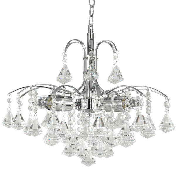 Żyrandol LAMPA wisząca 6246/3 8C Elem pałacowa OPRAWA glamour crystal ZWIS na łańcuchu chrom przezroczysty