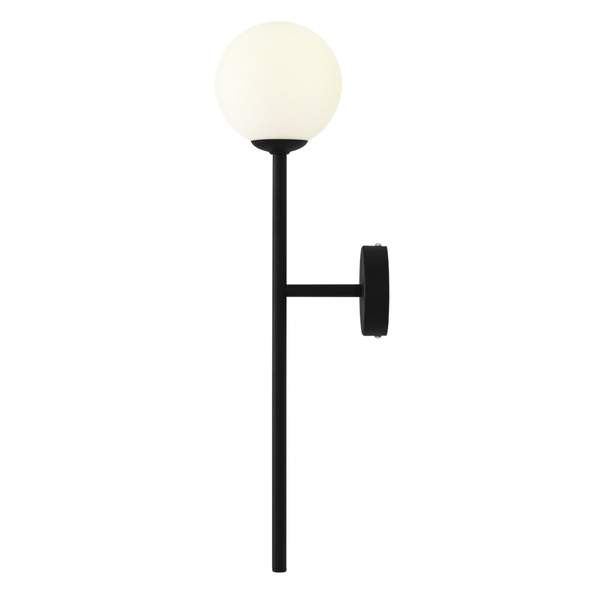 Ścienna lampa kulista Bosso 1087C1 Aldex kinkiet do sypialni czarny