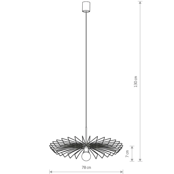 Druciana lampa wisząca Umbrella 8874 hygge nad stół czarna mosiądz