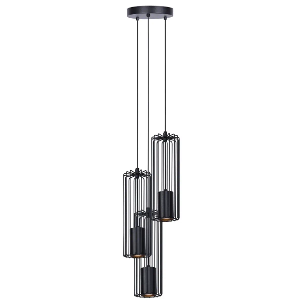 Wisząca lampa Falcon K-4932 3-punktowy żyrandol czarny