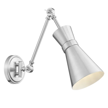 Kinkiet ścienny na wysięgniku PAGE nikiel satynowy metalowy E27 do czytania W01590NS