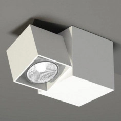 Kinkiet LAMPA ścienna BIZEN 7215 Shilo metalowa OPRAWA sufitowa reflektorek kostka biała