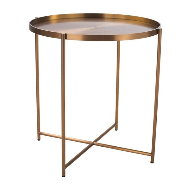 Okrągły stolik kawowy Moon DP-F80 copper Moos do salony miedziany