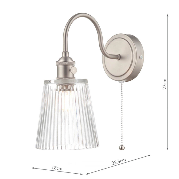 Kinkiet ścienny z włącznikiem Hadano HAD0761-05 Dar Lighting chrom przezroczysta