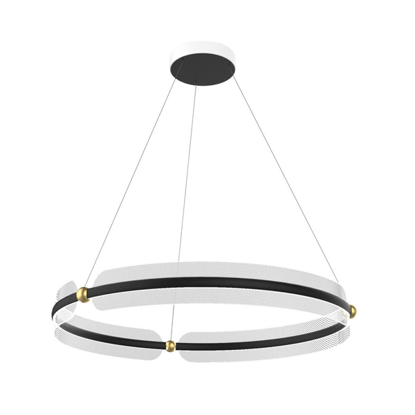 Zwisająca lampa Faris PND-62738-53W-3K-BK-GD Italux LED 53W 3000K biała złota