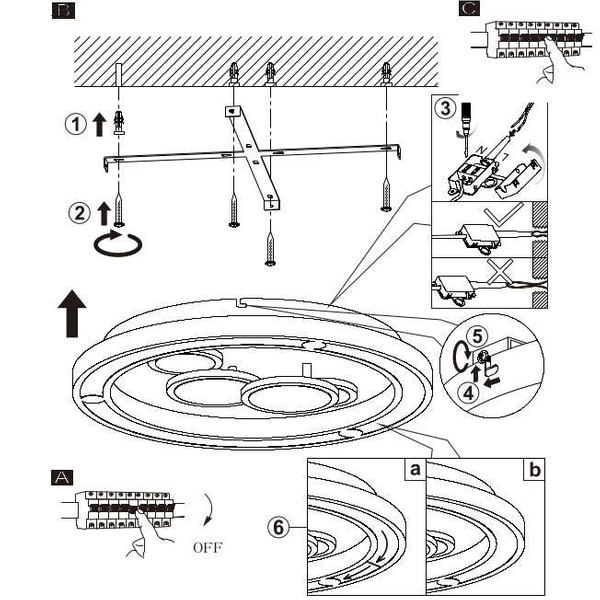 LAMPA plafon KOLLI 48405-50 Globo metalowa OPRAWA okrągła LED 50W 3000K - 6000K sufitowa biała