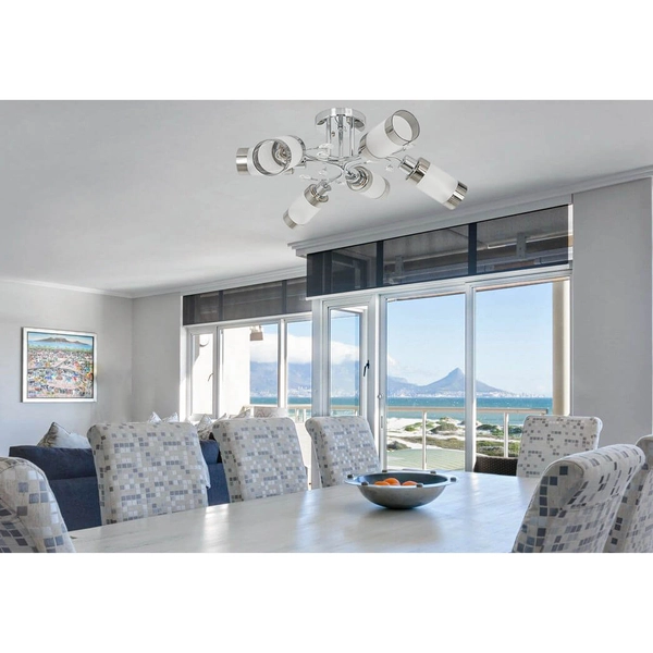 Sufitowa lampa sypialniana 8267/6 8C szklane tuby chrom