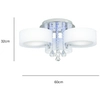 Sufitowa LAMPA glamour DRS8006/3 8C LED 180W Elem metalowa OPRAWA crystal z pilotem chrom biała