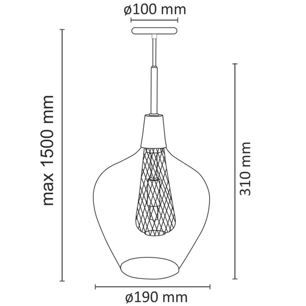 LAMPA wisząca DYSON 308054 Polux szklana OPRAWA skandynawska zwis przezroczysty chrom