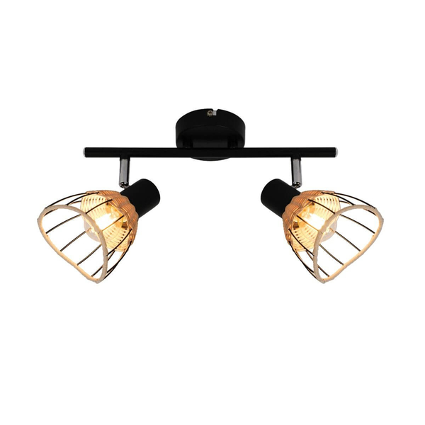 Ruchoma lampa sufitowa Gent do przedpokoju czarna brązowa
