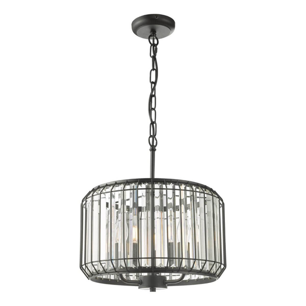 Kryształowa lampa wisząca Naeva NAE0322 Dar Lighting salonowa czarny mat