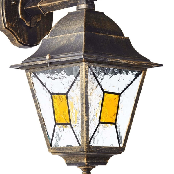 Elewacyjny kinkiet ścienny Janel 90982A86 metal szkło czarny złoty