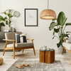 Bambusowa lampa zwis Boho ABR-NLW36-BH-E27 Abruzzo pleciona japandi brązowa