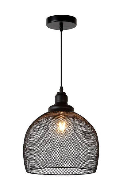 Ażurowa lampa wisząca MESH 43404/28/30 siatka kopuła loft czarna