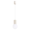 Wisząca lampa minimalistyczna HALO SL.1719 ryflowana kula beżowa