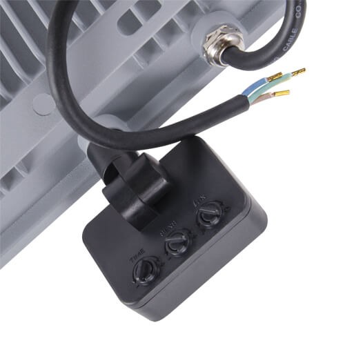 Zewnętrzna LAMPA ścienna KROMA LED 100W 4500K 03608 Ideus elewacyjna OPRAWA reflektorowa z czujnikiem ruchu outdoor IP65 szara