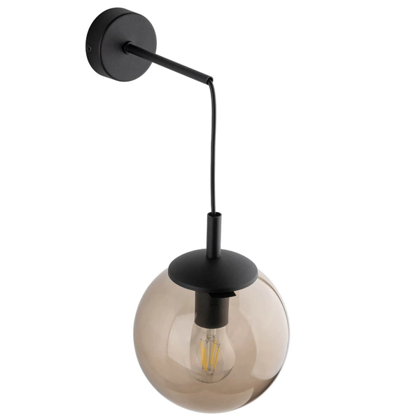 Kinkiet ścienny do gabinetu Esme 5389 bańka bursztynowy czarny