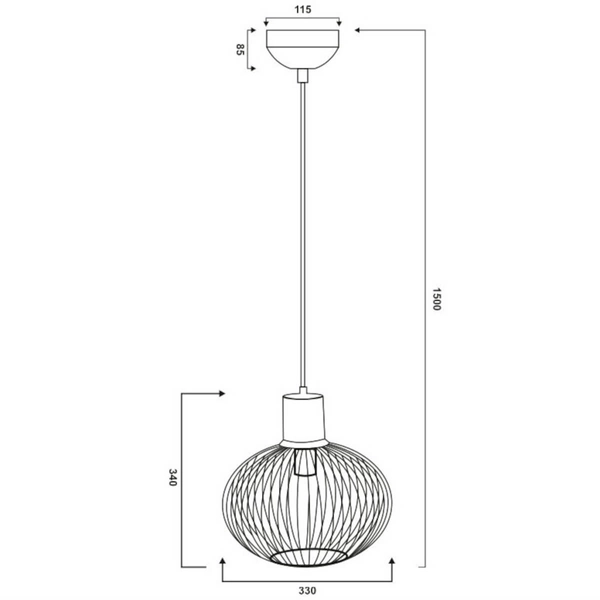 Zwis lampa salonowa GILA 365790132 Trio koszyk kula loft czarny