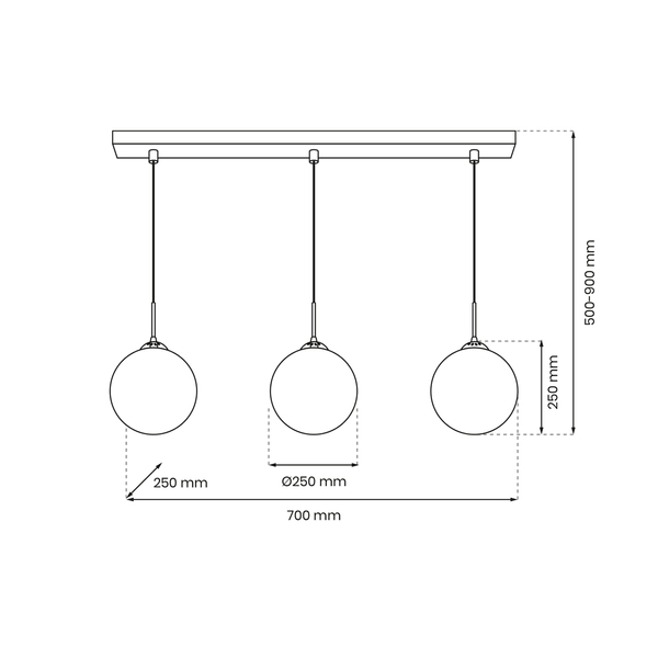 Lampa wisząca Reflex MLP8415 loftowe kule przydymione złote