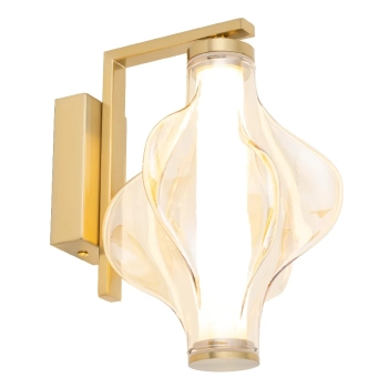 Kinkiet ścienny glamour do przedpokoju Elva 18218 LED 8W 3000K bursztynowy