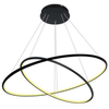 LAMPA wisząca SLIM/000010/3000/B MDECO okrągła OPRAWA metalowy ZWIS LED 53W 3000K pierścienie czarne