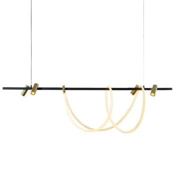 Wisząca lampa tuby Balbo 2200277L Zumaline LED 60W 3000-6000K złoty czarny