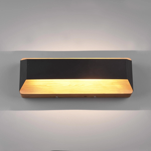 Podłużny kinkiet ścienny ARINO 224819132 LED 13,5W 3000K drewniany czarny