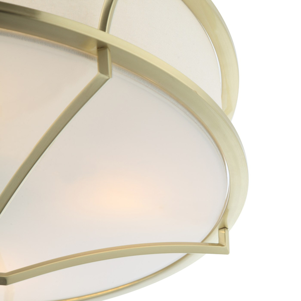LAMPA sufitowa Stesso PL Old Gold M Orlicki Design abażurowa OPRAWA plafon okrągły klasyczny złoty satynowy kremowy