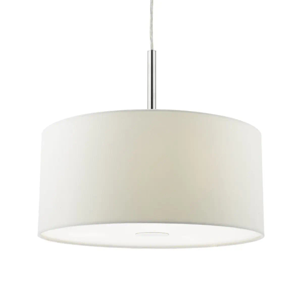 Lampa wisząca RONDA biała tkaninowa metalowa abażur nowoczesna 3xE27 do salonu RON102