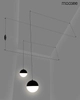 Lampa wisząca ścienna Bowl Duo MSE010100152 czarna biała