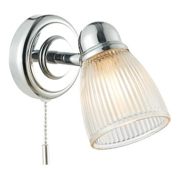 Lampa ścienna z włącznikiem Cedric CED0738 ryflowana IP44 chrom