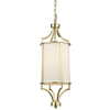 Klasyczna LAMPA wisząca Lunga Old Gold Orlicki Design abażurowa OPRAWA okrągły ZWIS tuba na łańcuchu kremowa złota