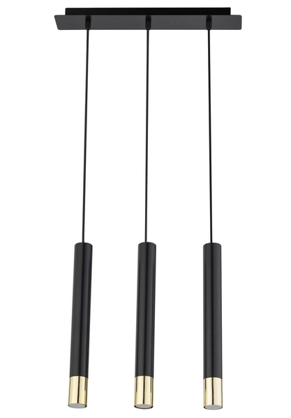 Loftowa lampa wisząca Sopel Grand 33395 3-płomienna czarna złota