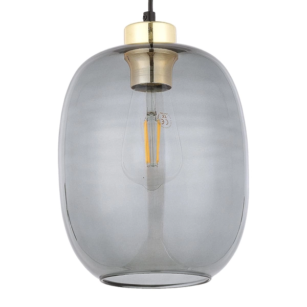 Owalna lampa wisząca Omega 4572 TK Lighting szklana czarna przydymiona