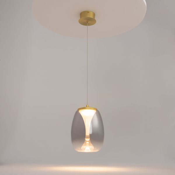 Lampa wisząca Splash MOD282PL-L8G3K LED 7W 3000K bańka złota przydymiona