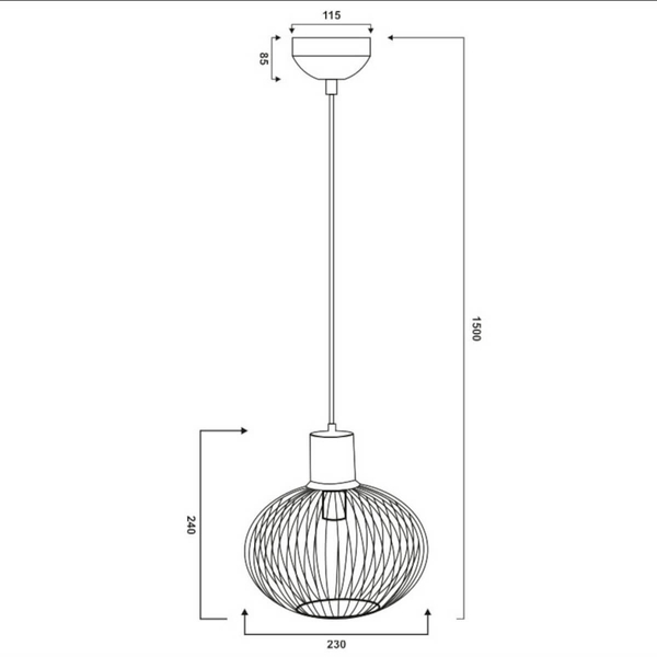 Zwisająca lampa jadalniana GILA 365700166 Trio druciak beżowy